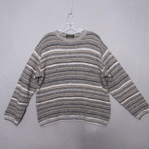 Vintage Brooks Brothers Sweater Men Large Wool Blend Stripe Made in Italy Preppy